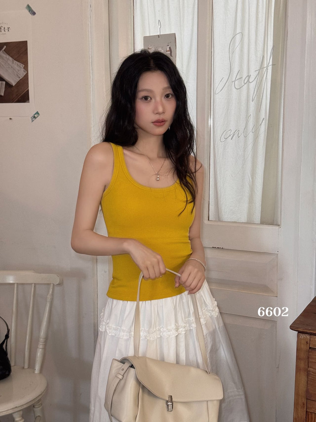 Ribbed Viscose Cotton Blend Fall Tank KW6602 | Wide Strap Vest with Built-In Bra Pad