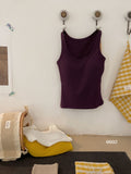 Ribbed Viscose Cotton Blend Fall Tank KW6602 | Wide Strap Vest with Built-In Bra Pad