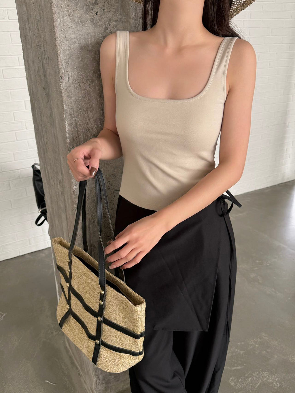 Lyocell Square Neck Camisole 3001 | Wide Strap Tank with Built-In Bra