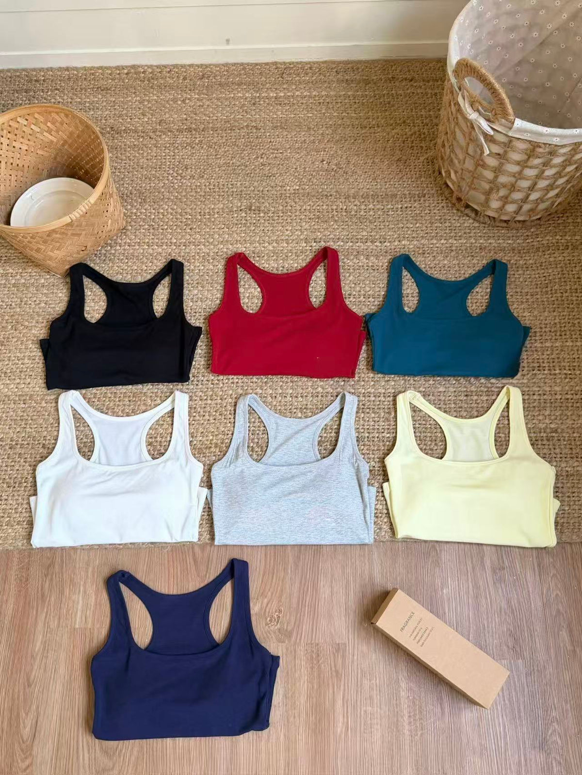 Lyocell Big U Neck Tank 3003 | Wide Strap Vest with Built-In Bra Pad