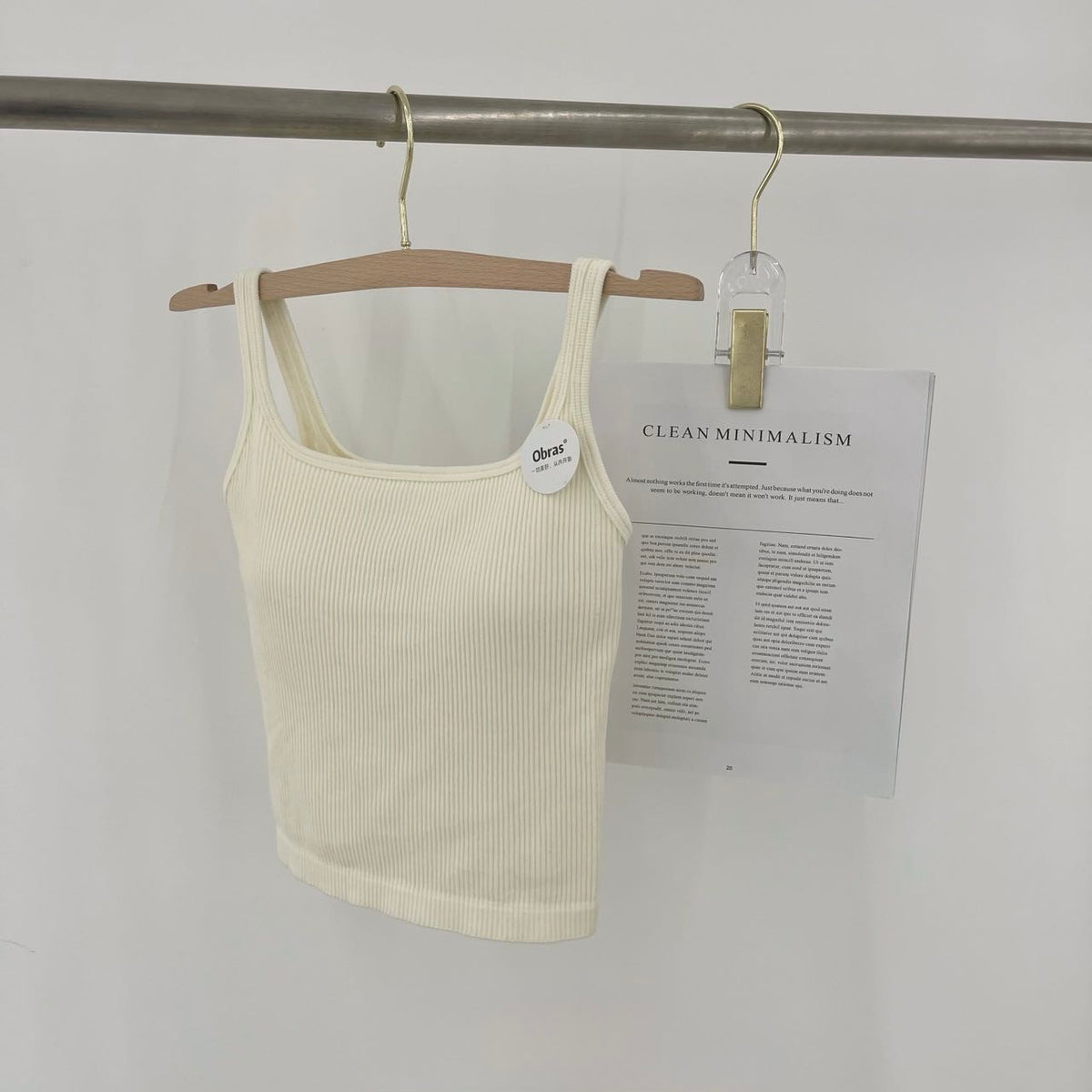 INS53 Ribbed Racerback Tank – Built-in Bra, One Size Fits Most