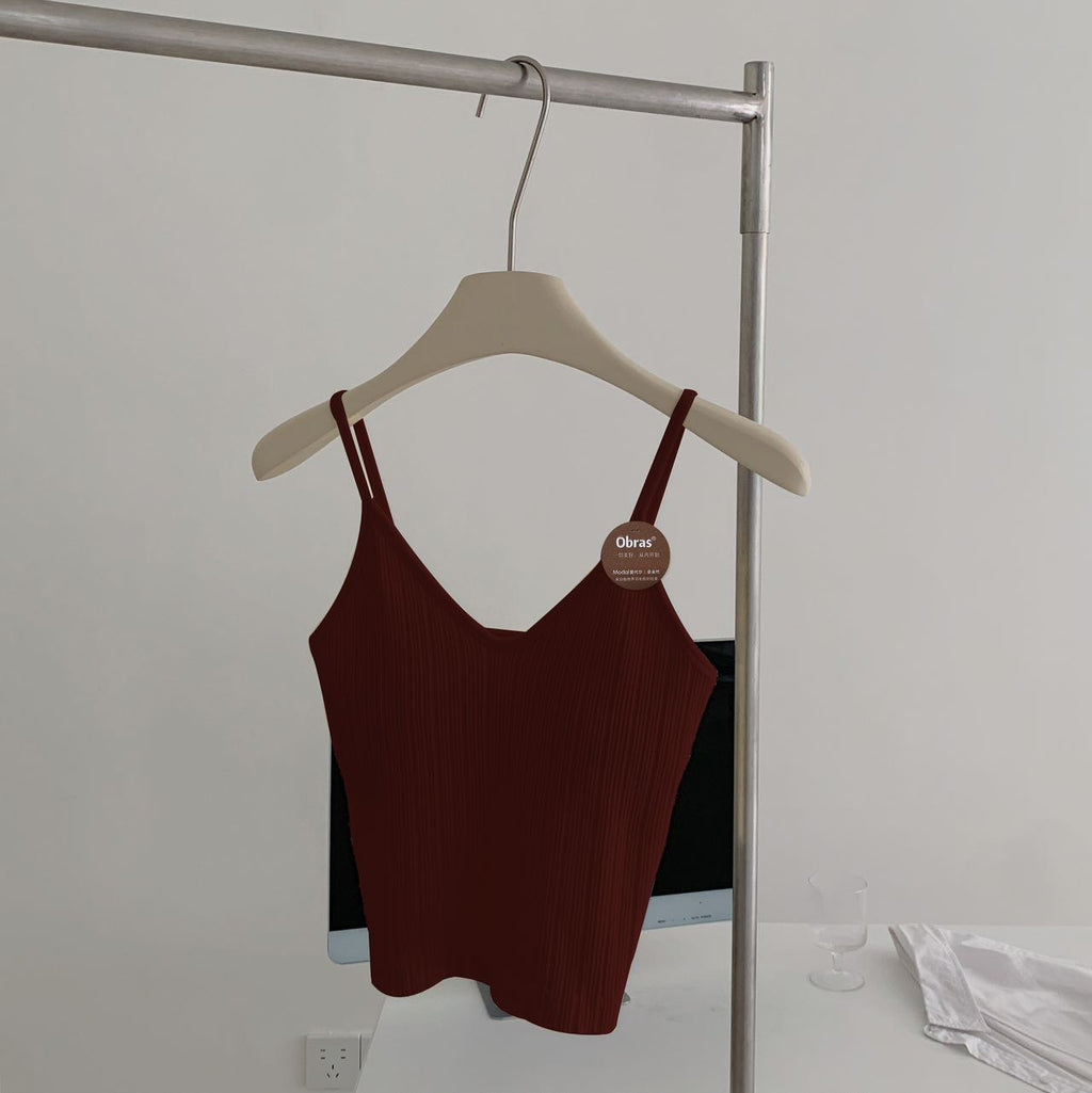 INS45 Silk-Blend Ribbed Camisole – One-Size Fit, Luxury Comfort & Sculpted Silhouette