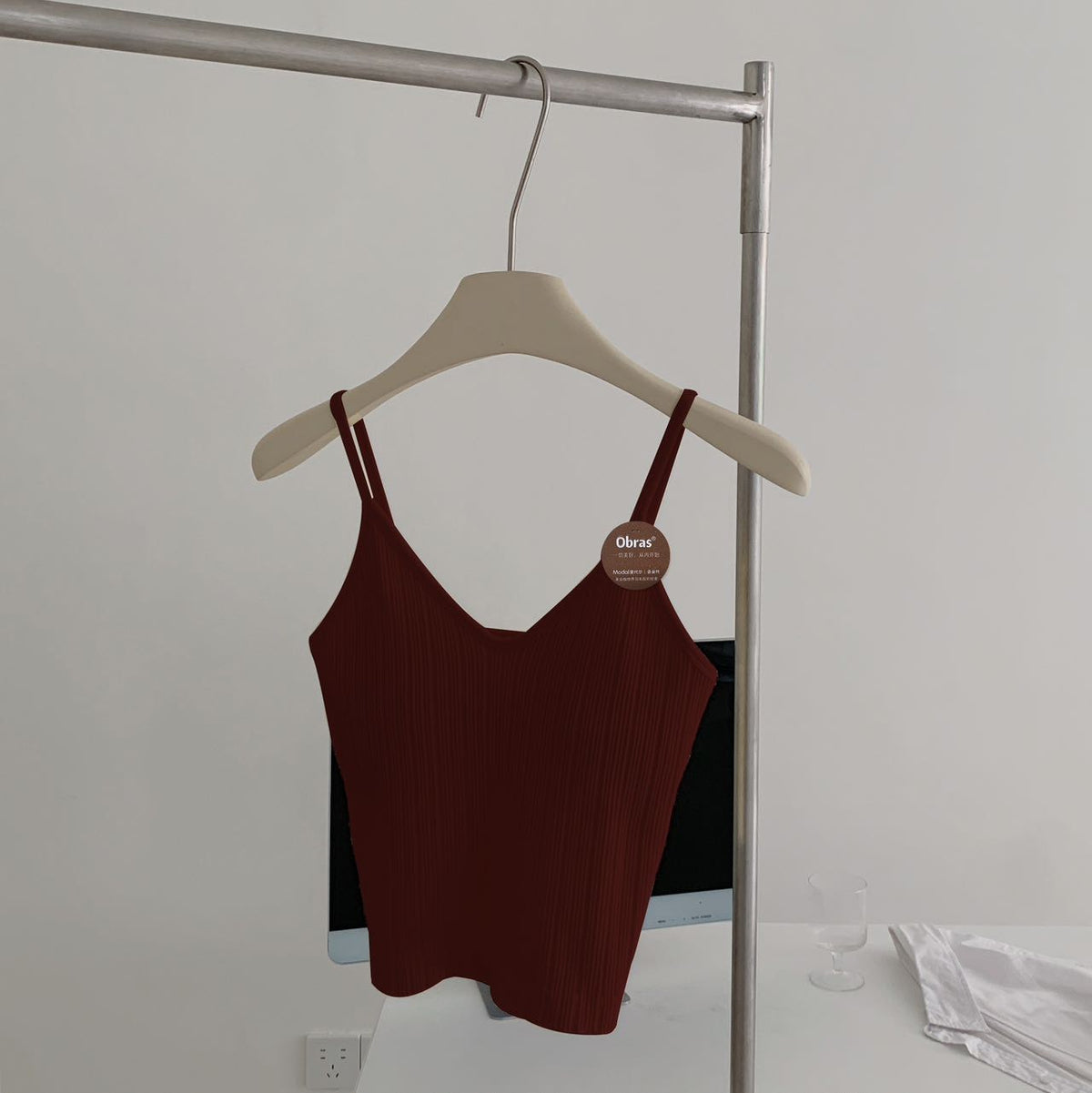 INS45 Silk-Blend Ribbed Camisole – One-Size Fit, Luxury Comfort & Sculpted Silhouette