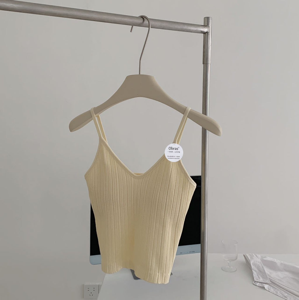 INS45 Silk-Blend Ribbed Camisole – One-Size Fit, Luxury Comfort & Sculpted Silhouette