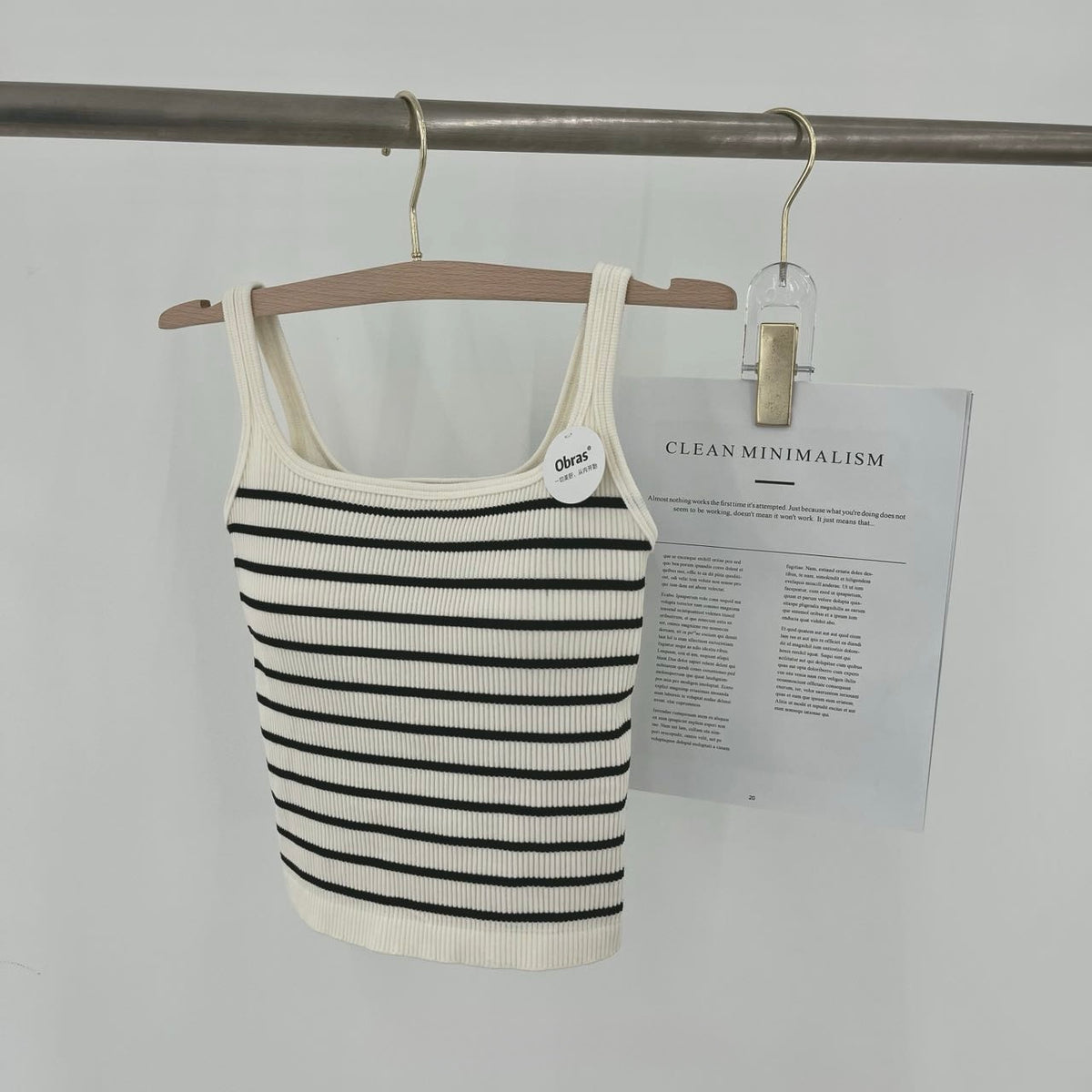 INS53 Ribbed Racerback Tank – Built-in Bra, One Size Fits Most