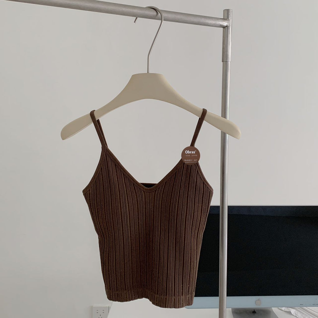 INS45 Silk-Blend Ribbed Camisole – One-Size Fit, Luxury Comfort & Sculpted Silhouette