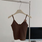 INS45 Silk-Blend Ribbed Camisole – One-Size Fit, Luxury Comfort & Sculpted Silhouette