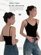 INS45 Silk-Blend Ribbed Camisole – One-Size Fit, Luxury Comfort & Sculpted Silhouette